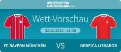 Wett Vorschau Bayern Benfica Wetten Quoten CL Angebote