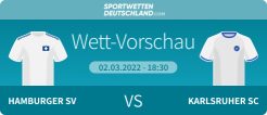 Hamburger SV - Karlsruher SC Quotenvergleich Wetten Prognose Wett-Tipp