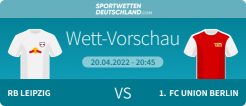 Leipzig - Union Berlin Prognose Quotenvergleich Wett-Tipp