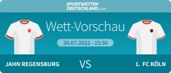 Jahn Regensburg - 1. FC Köln Quotenvergleich Prognose Wett-Tipp