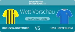 Dortmund - Hoffenheim Quotenvergleich Wett-Tipp Prognose